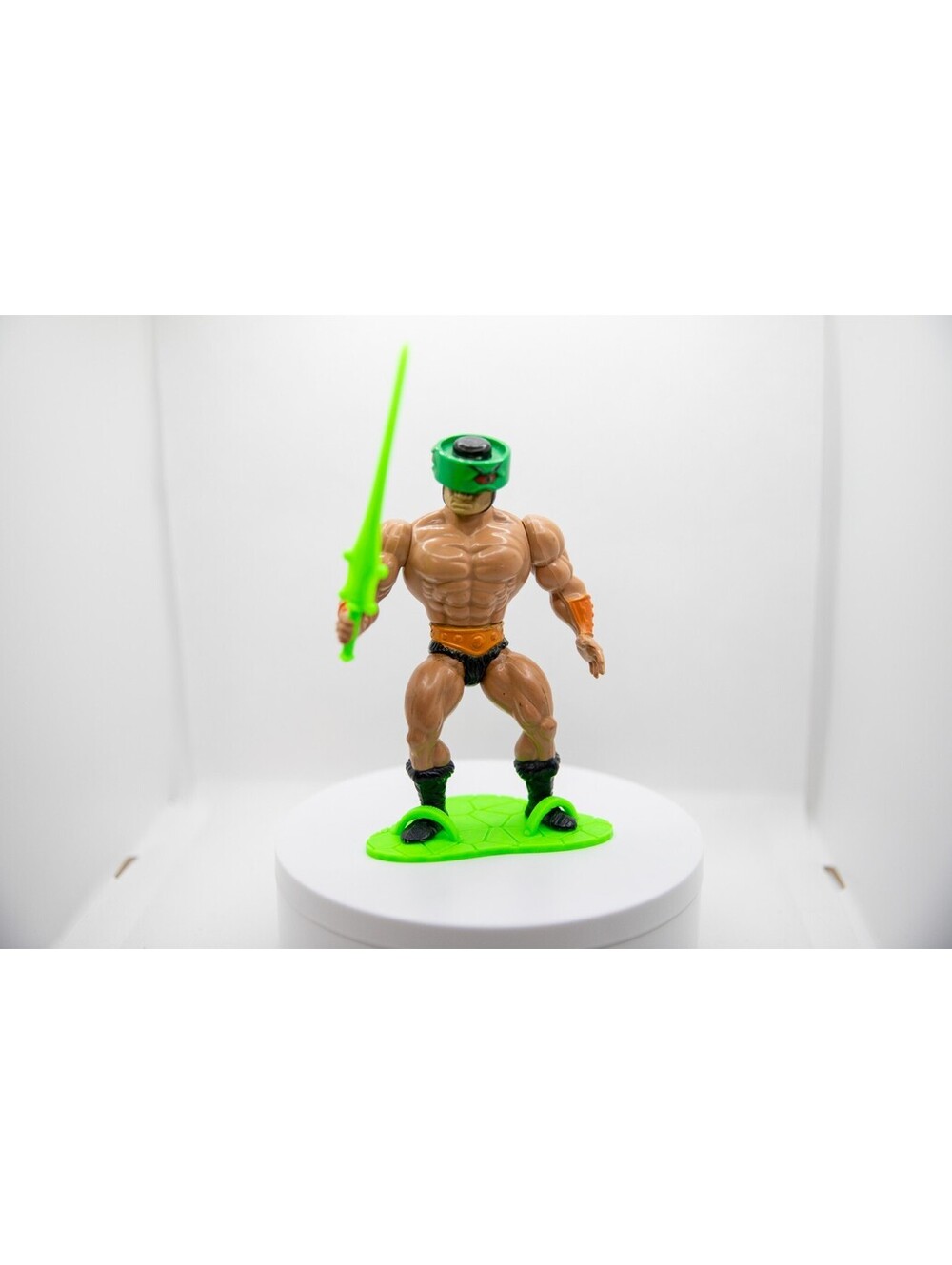 Vintage TRI-KLOPS 1983 MOTU He-Man Masters of the Universe w/ Sword & Stand